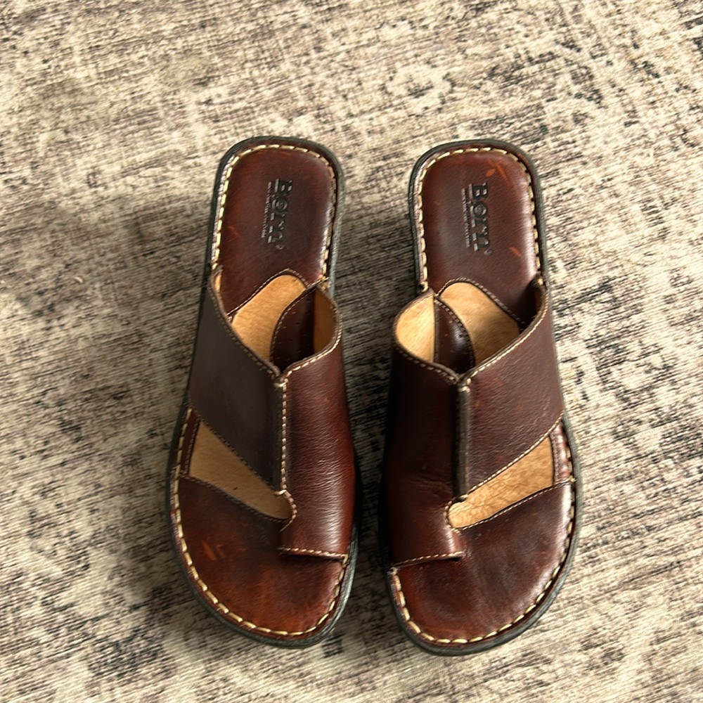 Born Brown Leather Sandals Size 8 / 39